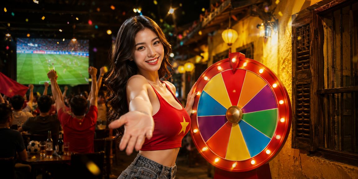 Người mẫu Việt Nam tham gia vòng quay may mắn tại Hội An với không khí lễ hội rực rỡ